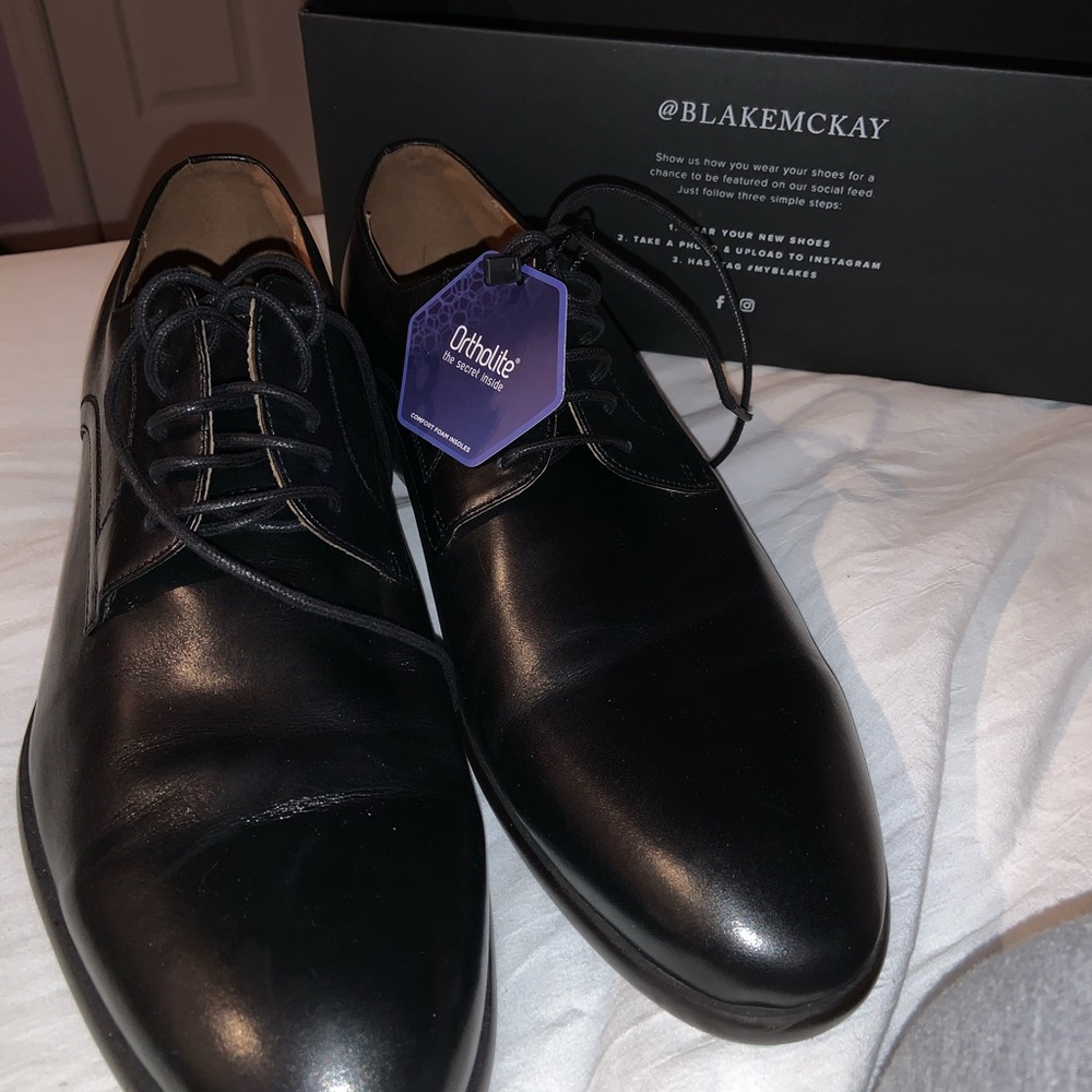 Blake Mckay black T14 dress shoes.